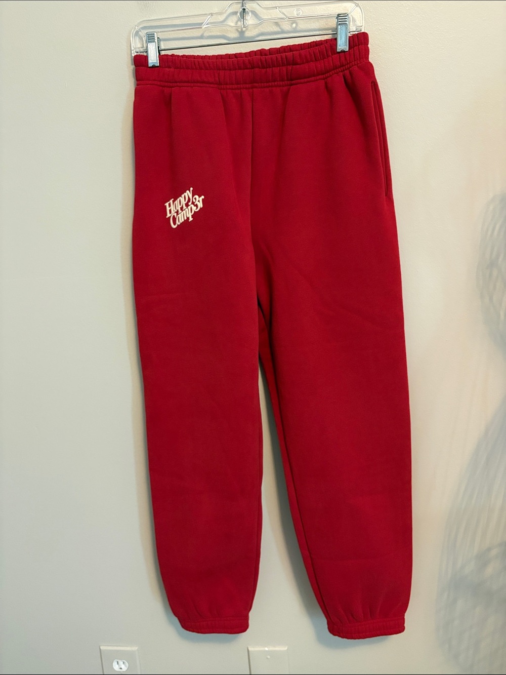 Happy Camper Red Fleece Joggers for Women NWOTS